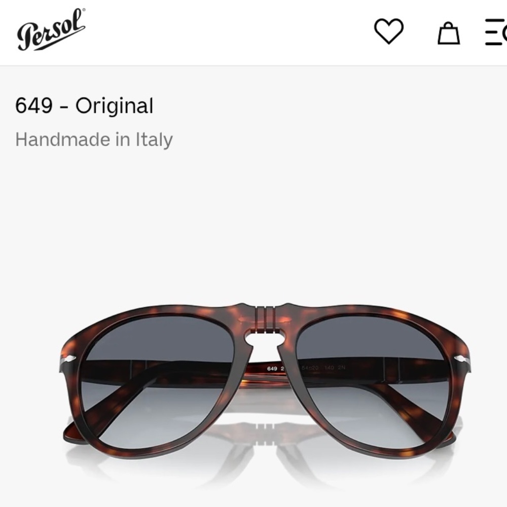 Persol 649 Original Sunglasses - Havana/Light Blue Gradient - Never Worn